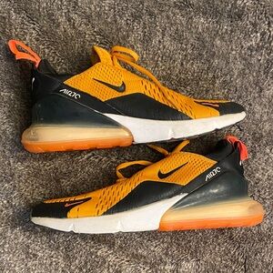 Nike Air Max 270 Black and Orange Athletic Shoes men’s 9.5